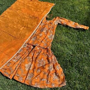 Orange Floral Traditional Dress
